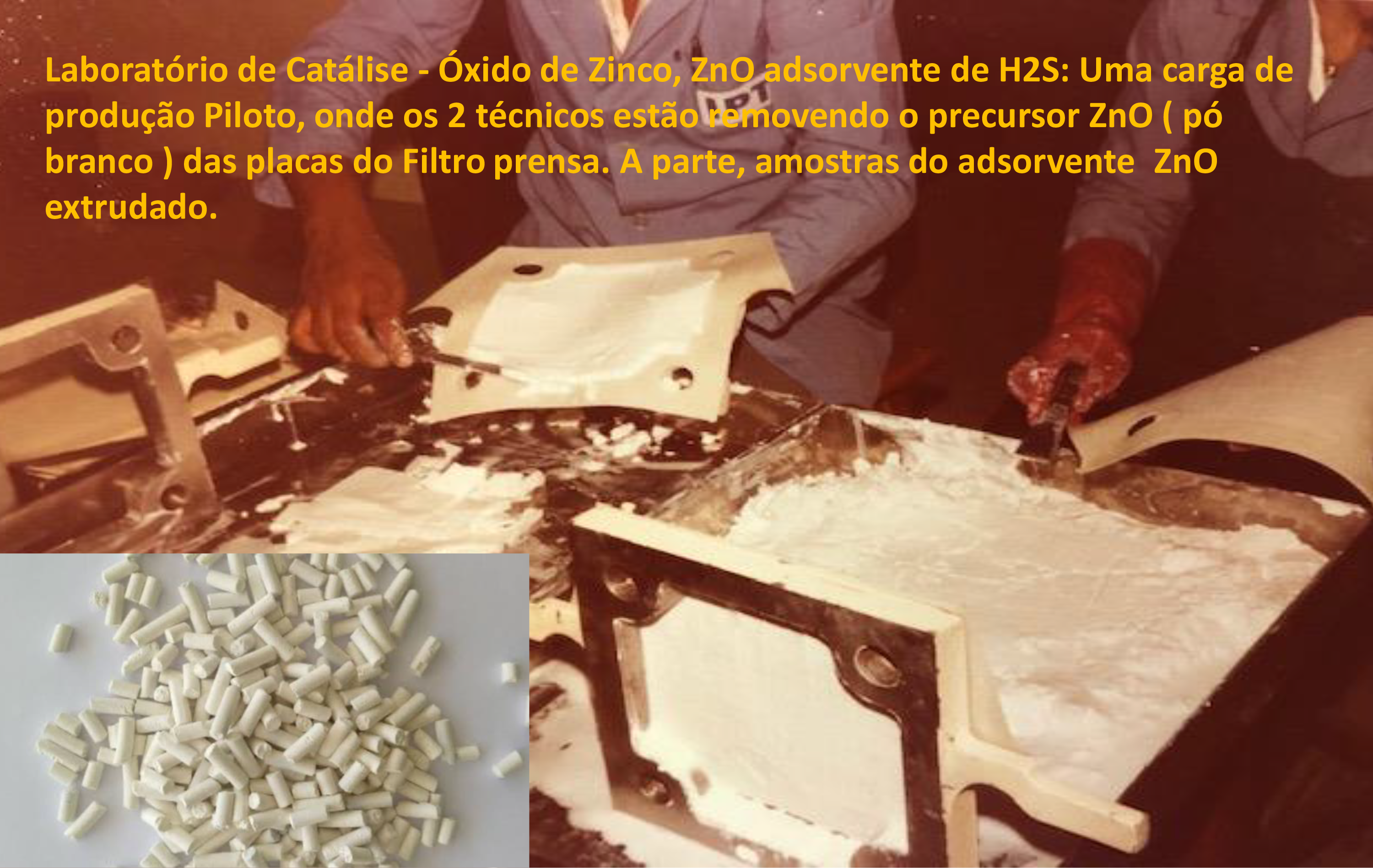 79.Lab.Cat.6.1.Foto.Prod. Piloto ZnO pó e ZnO extrudado